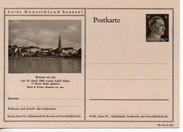 Deutsches Reich Bildpostkarte P305/ 42-8-1-B1 ungebraucht/ *