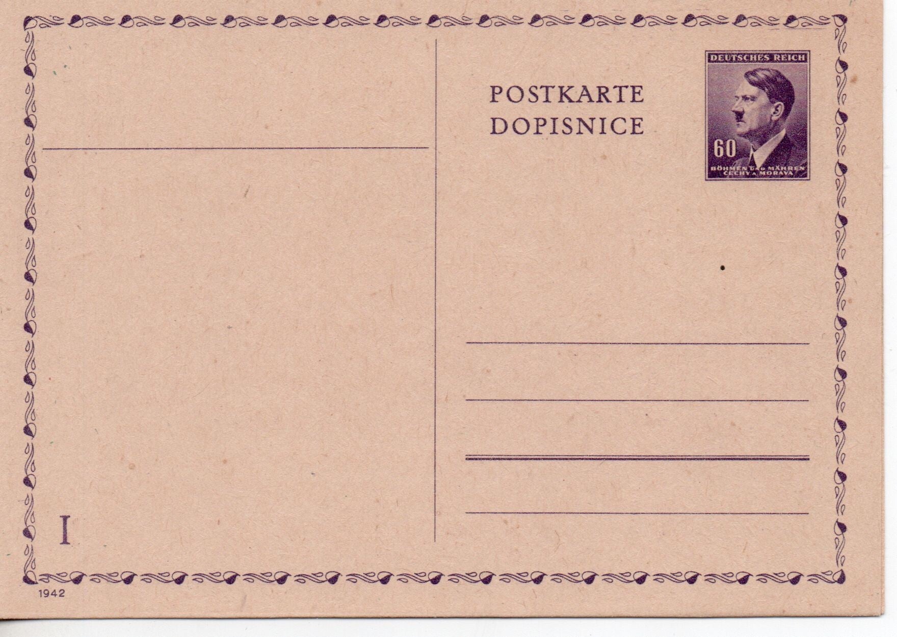 Ganzsache Böhmen und Mähren Nr. P17 F/A /01 ungebraucht/ *