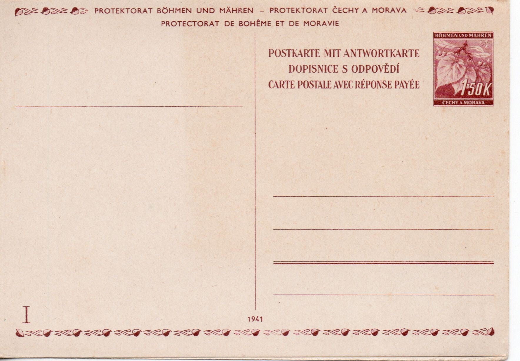 Ganzsache Böhmen und Mähren Nr. P13 ungebraucht/ *