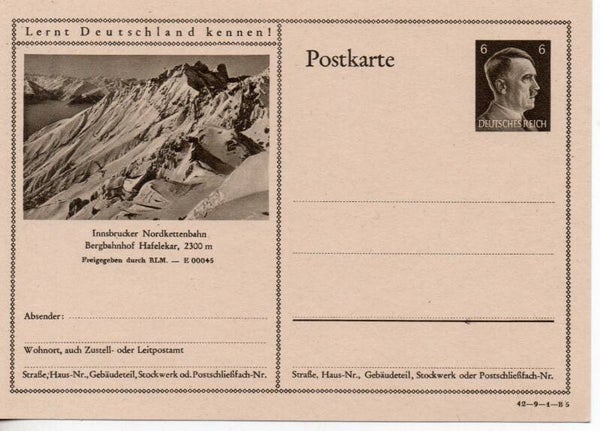 Deutsches Reich Bildpostkarte P305/ 42-9-1-B5 ungebraucht/ *