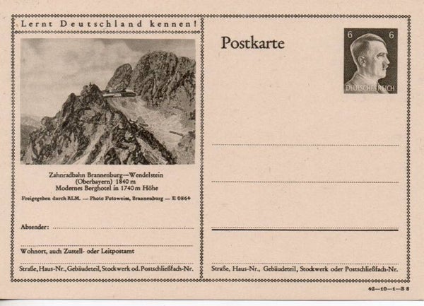 Deutsches Reich Bildpostkarte P305/ 42-10-1-B8 ungebraucht/ *