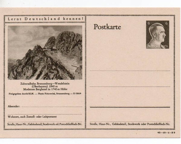 Deutsches Reich Bildpostkarte P305/ 42-10-1-B9 ungebraucht/ *