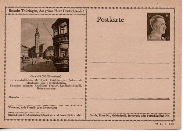 Deutsches Reich Bildpostkarte P305/ 42-11-1-B20 ungebraucht/ *