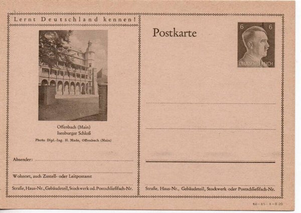 Deutsches Reich Bildpostkarte P305/ 42-13-1-B20 ungebraucht/ *