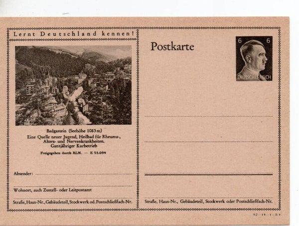Deutsches Reich Bildpostkarte P305/ 42-14-1-B4 ungebraucht/ *