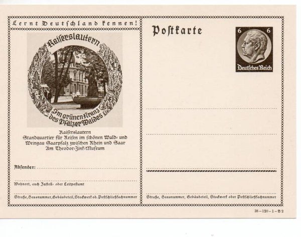 Deutsches Reich Bildpostkarte P236/ 38-120-1-B2 ungebraucht/ *