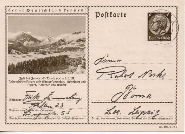 Deutsches Reich Bildpostkarte P236/ 38-122-1-B3 gelaufen/ o