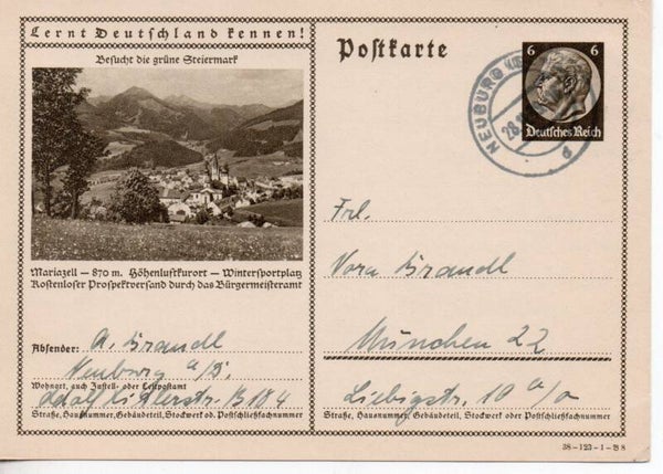 Deutsches Reich Bildpostkarte P236/ 38-123-1-B8 gelaufen/ o
