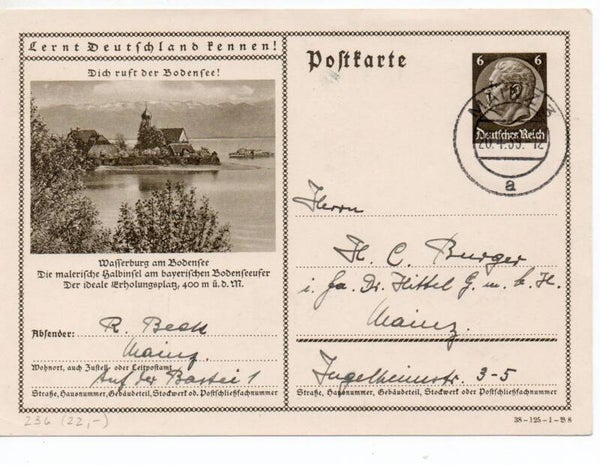 Deutsches Reich Bildpostkarte P236/ 38-125-1-B8 gelaufen/ o