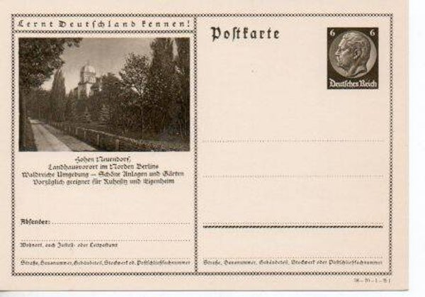 d827-Deutsches Reich Bildpostkarte P236/ 36-70-1-B1 ungebraucht/ *