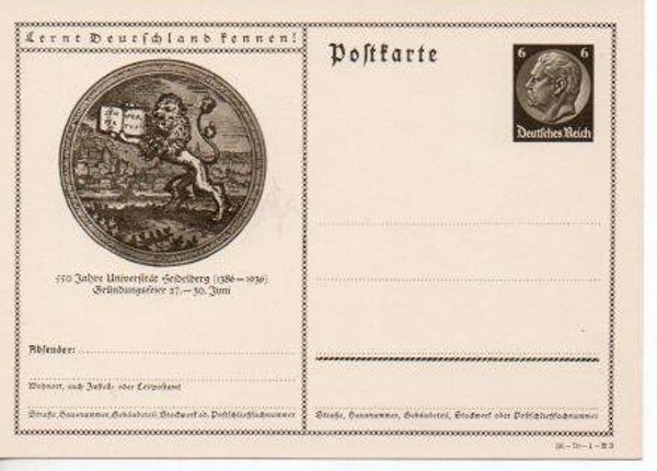 d829-Deutsches Reich Bildpostkarte P236/ 36-70-1-B3 ungebraucht/ *