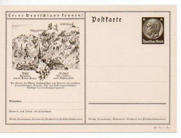 d848-Deutsches Reich Bildpostkarte P236/ 36-72-1-B5 ungebraucht/ *