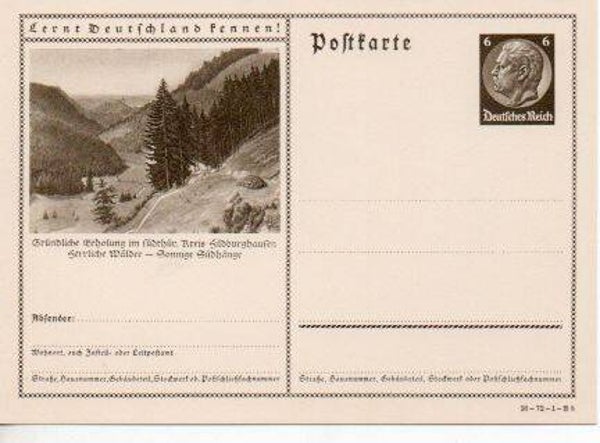 d851-Deutsches Reich Bildpostkarte P236/ 36-72-1-B8 ungebraucht/ *