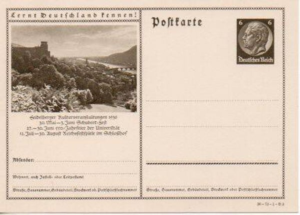 d855-Deutsches Reich Bildpostkarte P236/ 36-73-1-B3 ungebraucht/ *