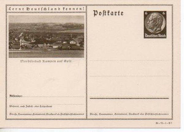 d857-Deutsches Reich Bildpostkarte P236/ 36-73-1-B7 ungebraucht/ *