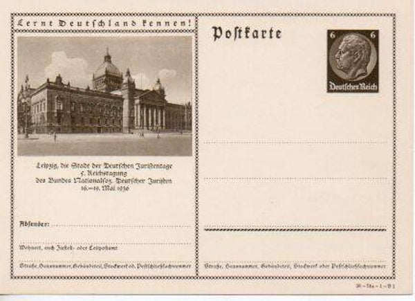 d868-Deutsches Reich Bildpostkarte P236/ 36-74a-1-B1 ungebraucht/ *