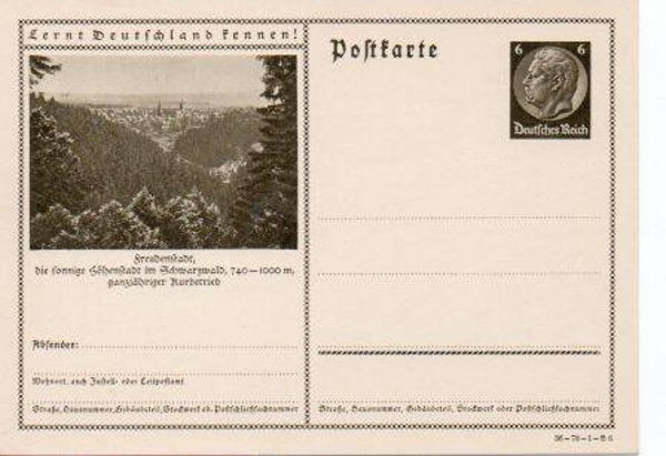 Deutsches Reich Bildpostkarte P236/ 36-78-1-B6 ungebraucht/ *