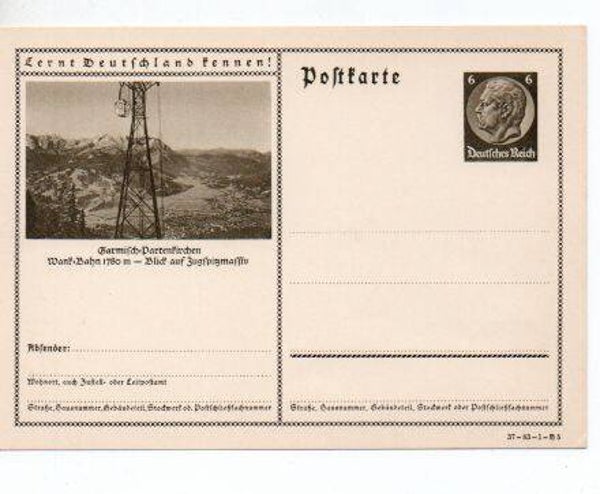 d949-Deutsches Reich Bildpostkarte P236/ 36-83-1-B5 ungebraucht/ *