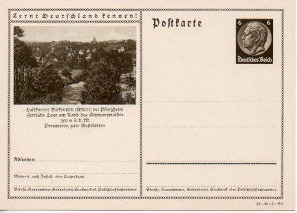 d993-Deutsches Reich Bildpostkarte P236/ 37-89-1-B6 ungebraucht/ *