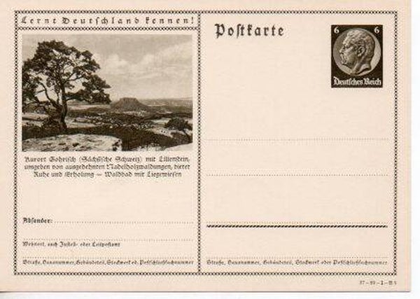 d995-Deutsches Reich Bildpostkarte P236/ 37-89-1-B8 ungebraucht/ *