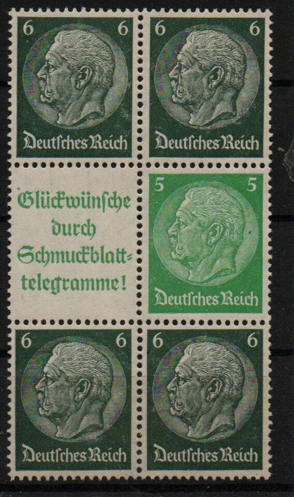 Deutsches Reich Zusammendruck S 210.1 oder W 86.1 */ **