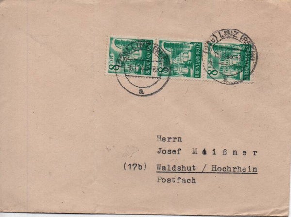 Rheinland- Pfalz Brief mit Nr. 18yv gelaufen( o