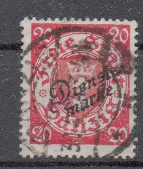 Danzig Dienstmarke Nr. 45 gestempelt/ o geprüft Oechsner