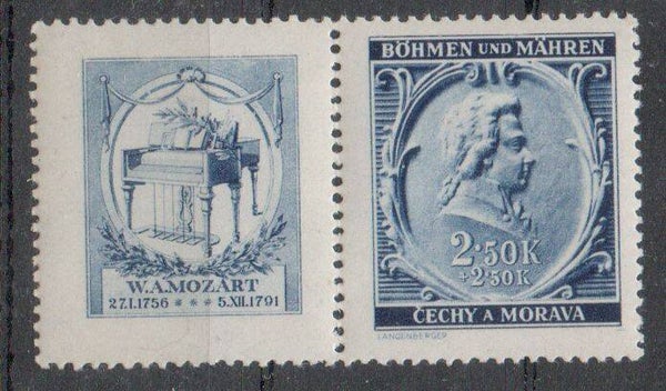 m337- Böhmen und Mähren Zusammendruck  WZD 40 postfrisch/ **