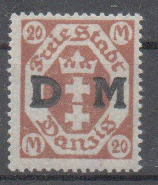 m463- Danzig  Nr. 28 ungebraucht/ * mit Aufdruckabklatsch