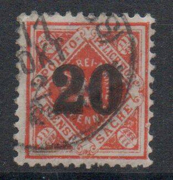 Württemberg Dienst Nr. 187 gestempelt/ o