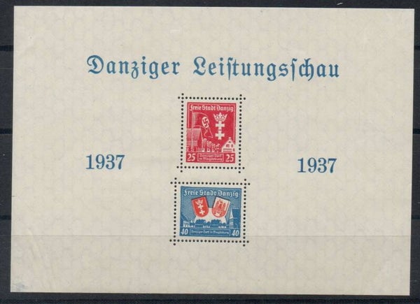 Danzig Block Nr. 3 mit Plattenfehler I postfrisch/ **