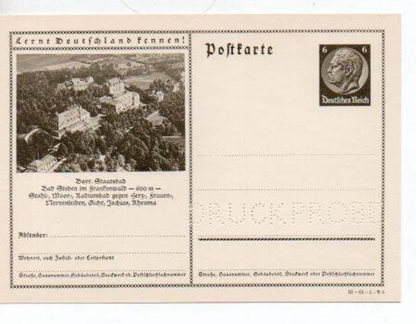 Deutsches Reich Bildpostkarte P236/ 35-61-1-B5 Druckprobe *