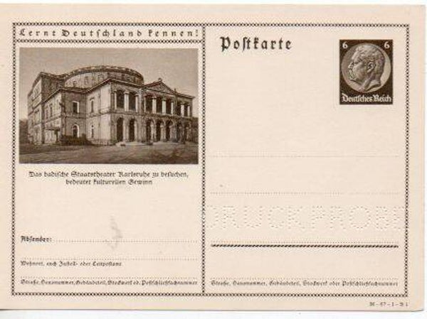 Deutsches Reich Bildpostkarte P236/ 36-67-1-B1 Druckprobe *
