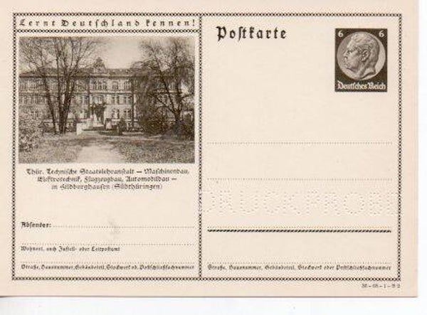 p124-Deutsches Reich Bildpostkarte P236/ 36-68-1-B2 Druckprobe *
