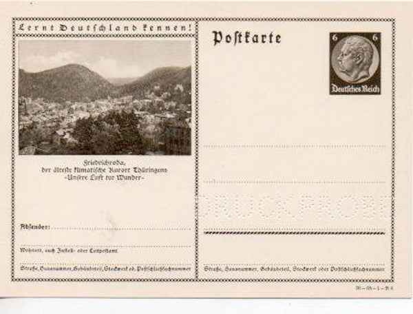 p128-Deutsches Reich Bildpostkarte P236/ 36-68-1-B6 Druckprobe *
