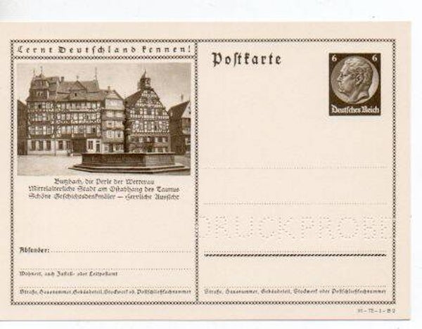 p153-Deutsches Reich Bildpostkarte P236/ 36-72-1-B2 Druckprobe *