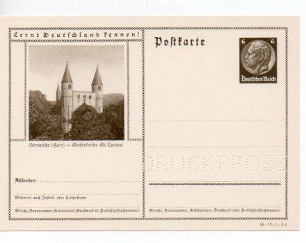 p155-Deutsches Reich Bildpostkarte P236/ 36-72-1-B4 Druckprobe *