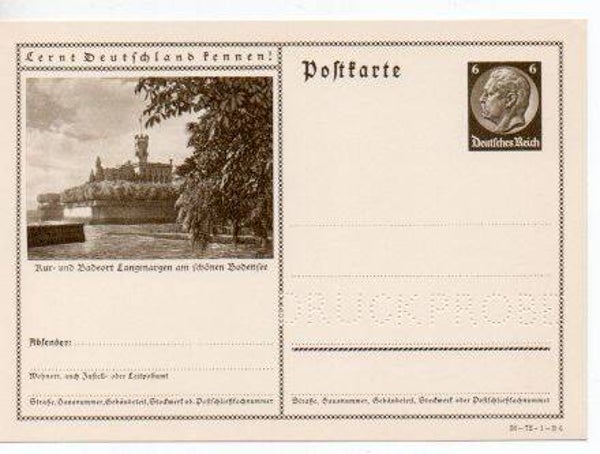 p157-Deutsches Reich Bildpostkarte P236/ 36-72-1-B6 Druckprobe *