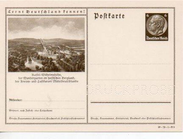 p160-Deutsches Reich Bildpostkarte P236/ 36-72-1-B9 Druckprobe *