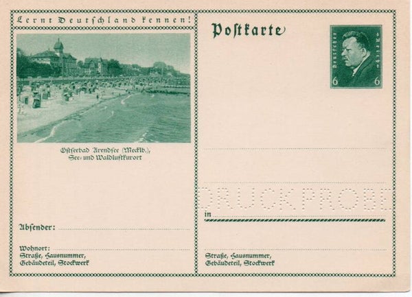 Deutsches Reich Bildpostkarte P202/ 059 Druckprobe *