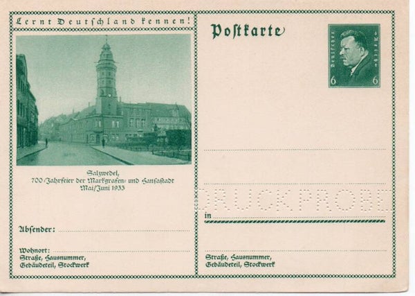 Deutsches Reich Bildpostkarte P202/ 073 Druckprobe *