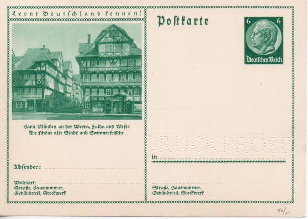 Deutsches Reich Bildpostkarte P232/ 050 Druckprobe *