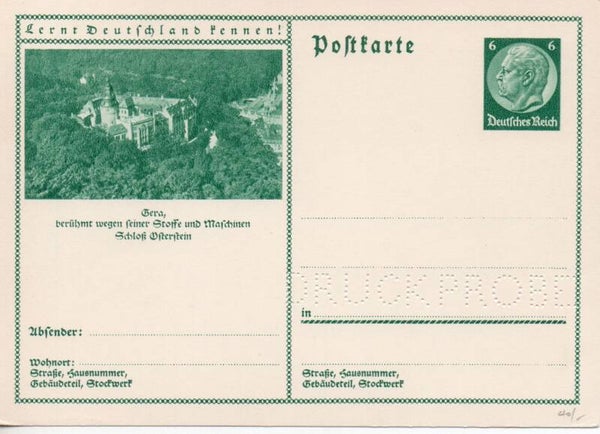 Deutsches Reich Bildpostkarte P232/ 038 Druckprobe *