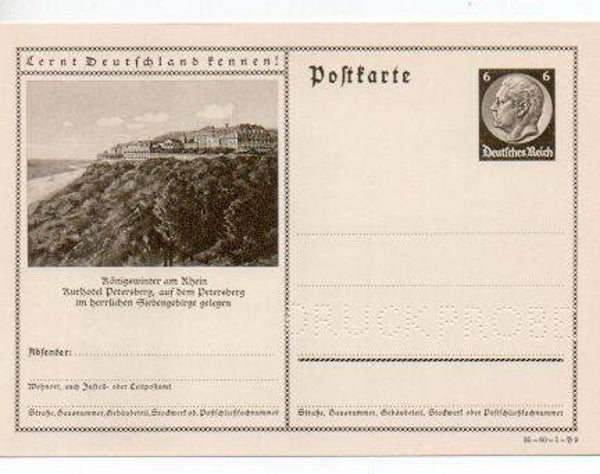 Deutsches Reich Bildpostkarte P236/ 35-60-1-B9 Druckprobe *