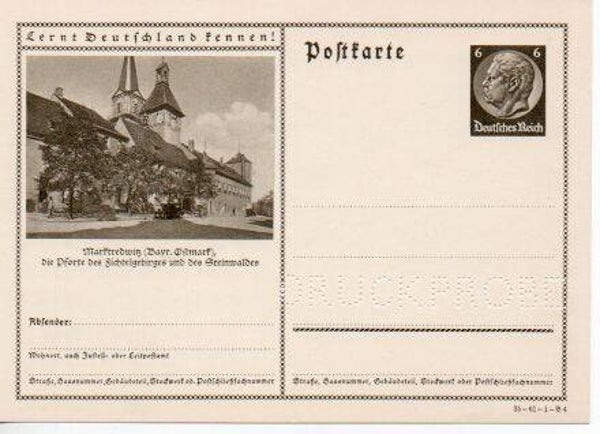 Deutsches Reich Bildpostkarte P236/ 35-61-1-B4 Druckprobe *