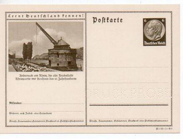 Deutsches Reich Bildpostkarte P236/ 35-63-1-B9 Druckprobe *