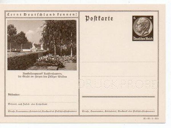 Deutsches Reich Bildpostkarte P236/ 35-65-1-B2 Druckprobe *