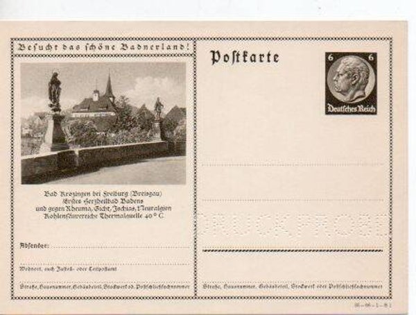 Deutsches Reich Bildpostkarte P236/ 35-66-1-B1 Druckprobe *