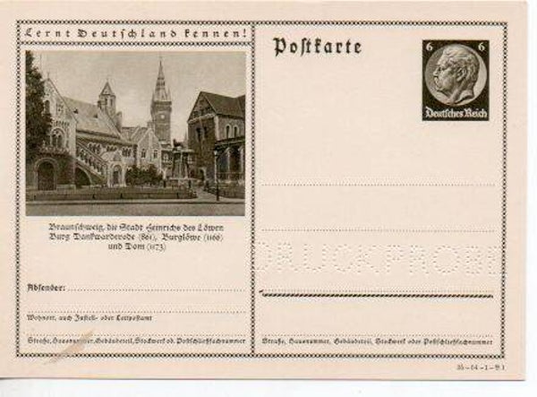 p91-Deutsches Reich Bildpostkarte P236/ 35-54-1-B1 Druckprobe *