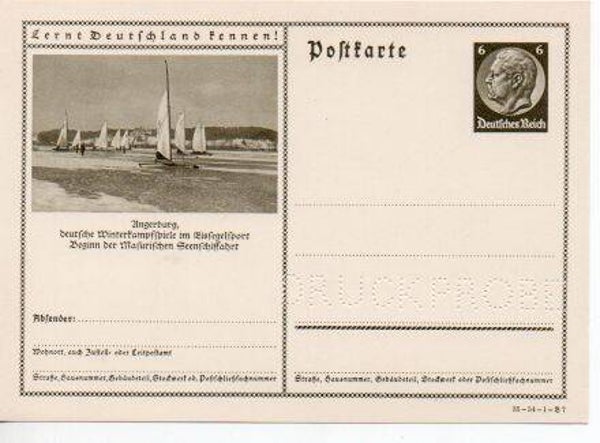 Deutsches Reich Bildpostkarte P236/ 35-54-1-B7 Druckprobe *
